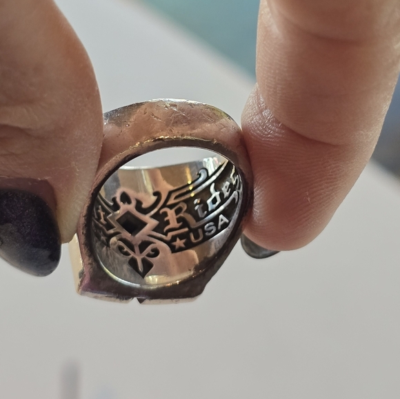 Night Rider Men's Sterling Silver Red Ruby Gemstone Ring 9 - Picture 11 of 11